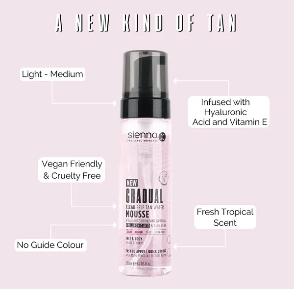 Sienna Gradual Tanning Mousse - Bilde 2